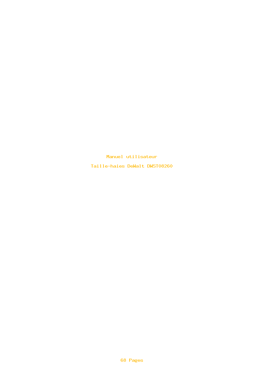 Page 1 de la notice Manuel utilisateur DeWalt DWST08260