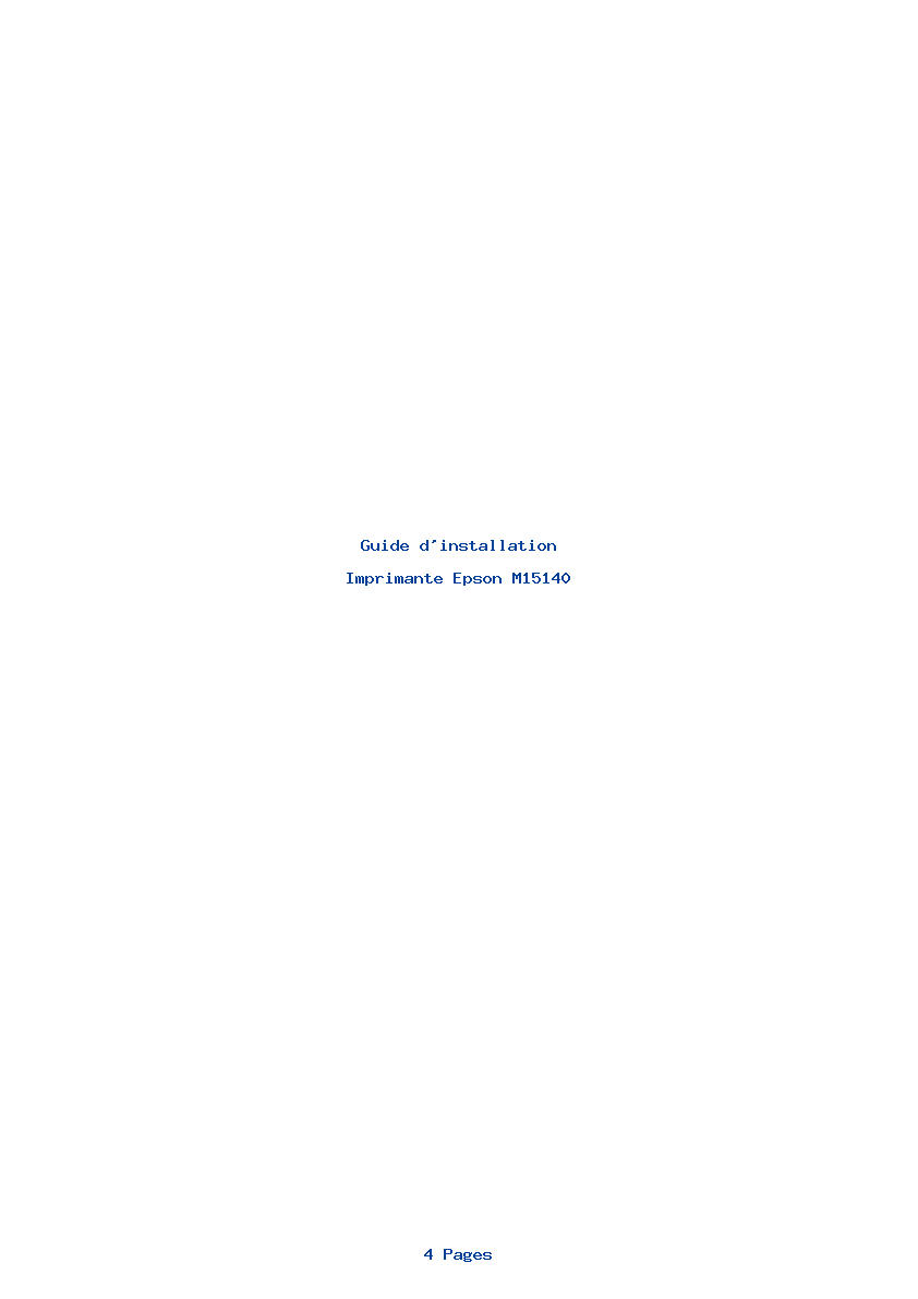 Page 1 de la notice Guide d'installation Epson M15140