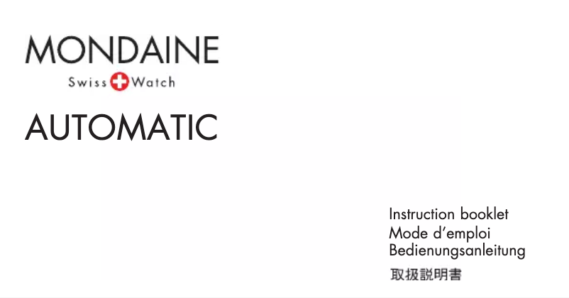 Page 1 de la notice Manuel utilisateur Mondaine Automatic GGM.D020