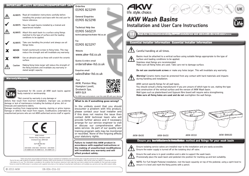 Page 1 de la notice Manuel utilisateur AKW Ergonomic 23115