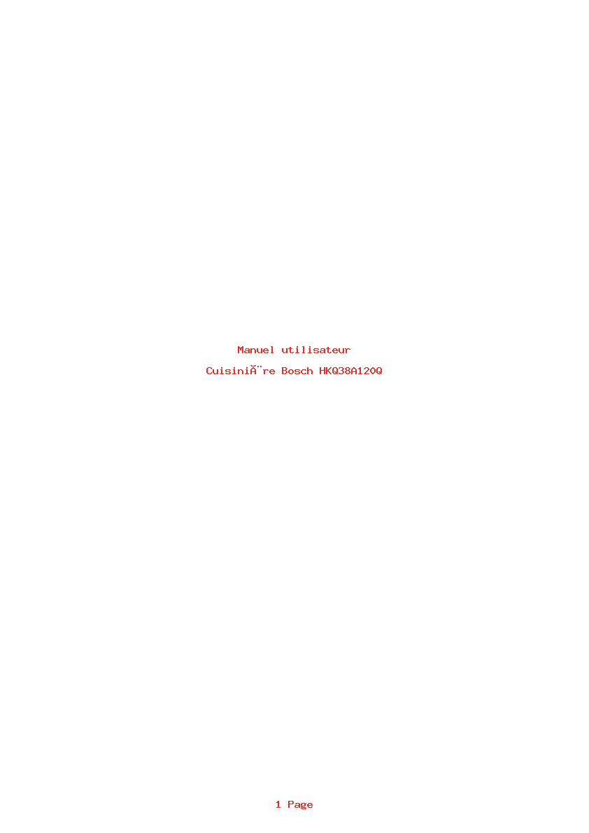 Page 1 de la notice Manuel utilisateur Bosch HKQ38A120Q