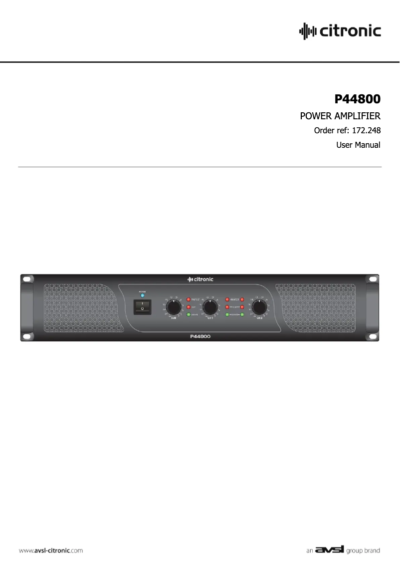 Page 1 of the manual User Manual Citronic P44800