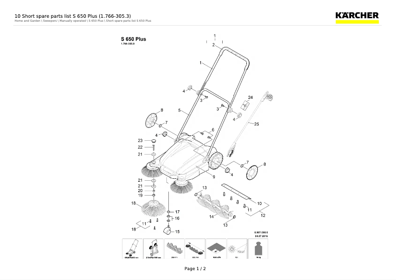 Page 1 de la notice Manuel utilisateur Kärcher S 650 Plus