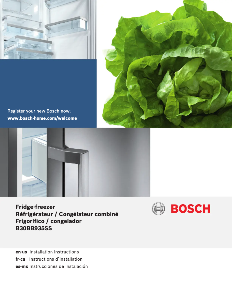 Page 1 de la notice Guide d'installation Bosch B30BB935SS