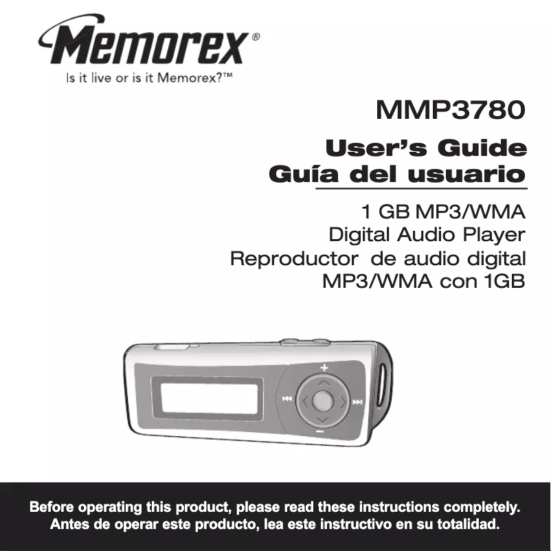 Page 1 de la notice Manuel utilisateur Memorex MMP3780