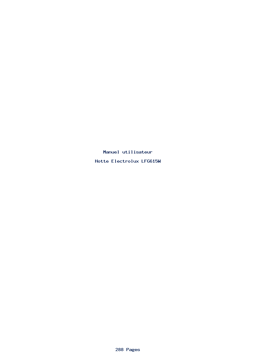 Page 1 de la notice Manuel utilisateur Electrolux LFG615W