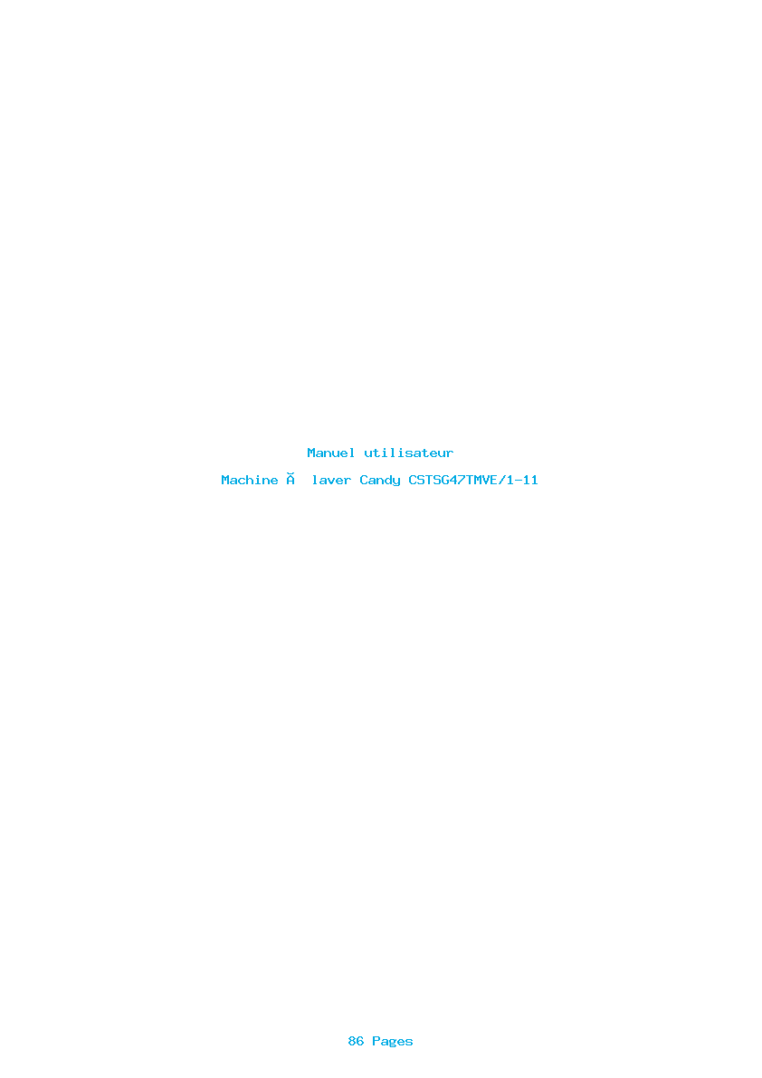 Page 1 de la notice Manuel utilisateur Candy CSTSG47TMVE/1-11