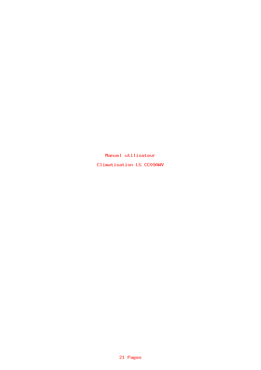 Page 1 de la notice Manuel utilisateur LG CC09AWV