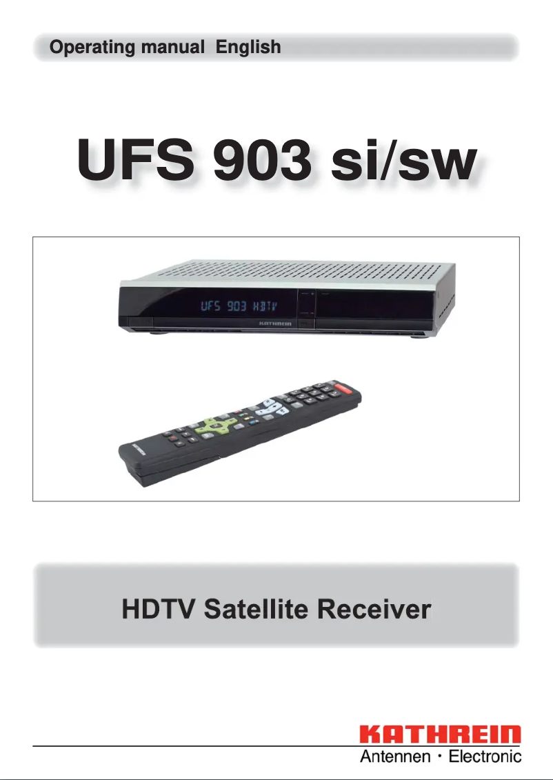 Page 1 of the manual User Manual Kathrein UFS 903si