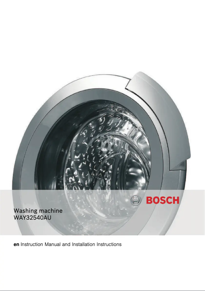 Page 1 de la notice Manuel utilisateur Bosch WAY32540