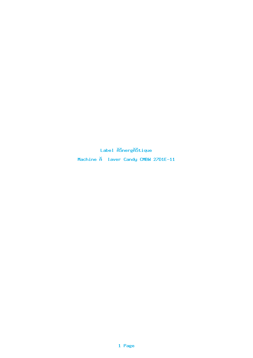Image de la première page du manuel de l'appareil CMBW 27D1E-11