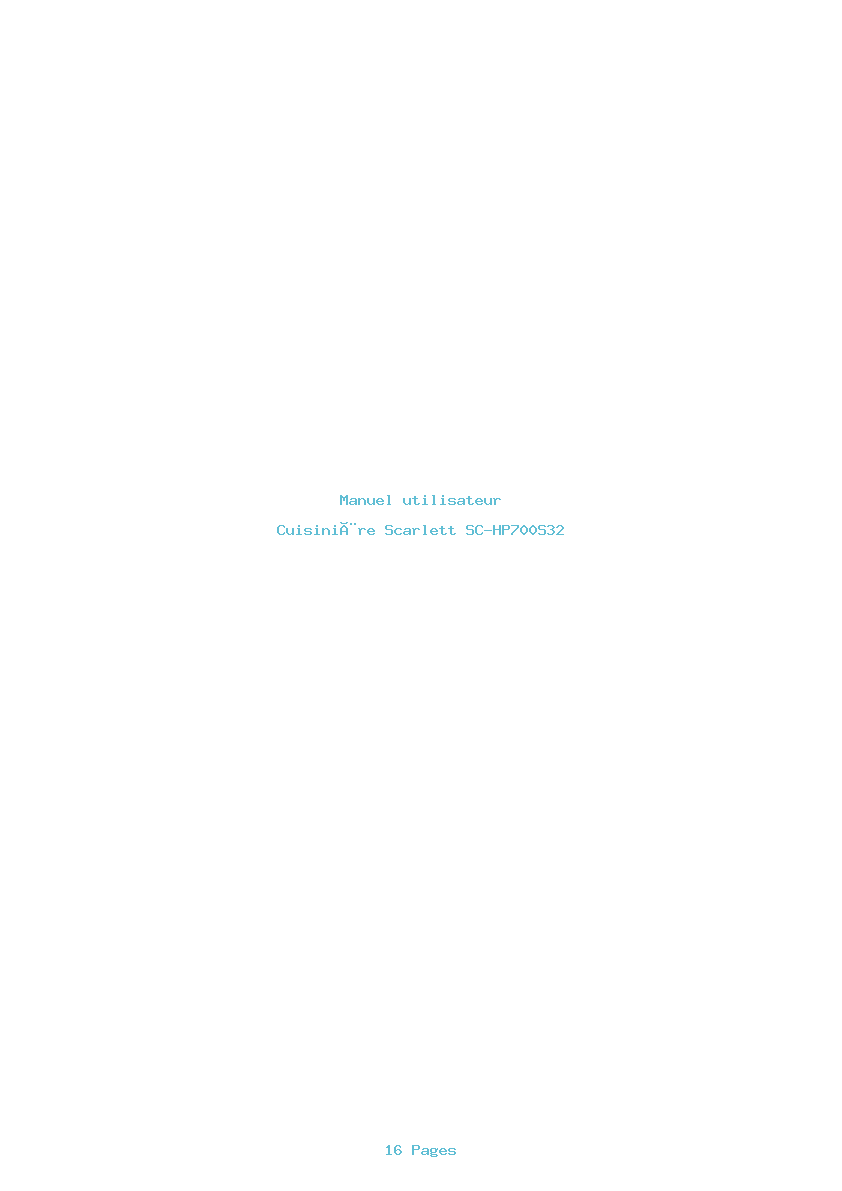 Page 1 de la notice Manuel utilisateur Scarlett SC-HP700S32