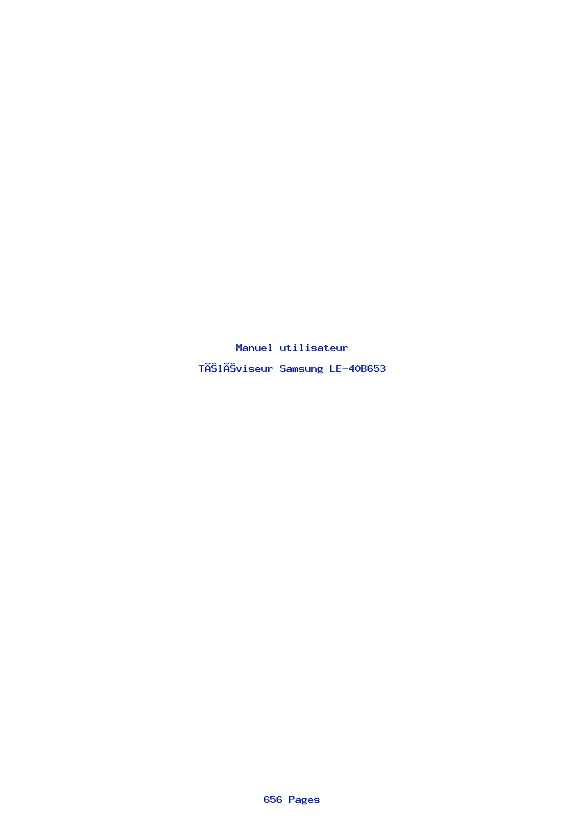 Page 1 de la notice Manuel utilisateur Samsung LE-40B653