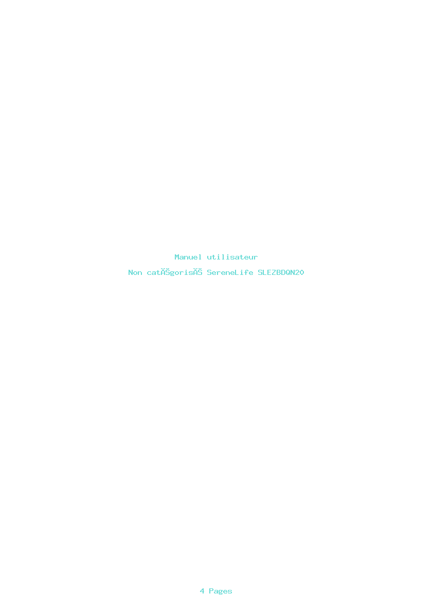 Page 1 de la notice Manuel utilisateur SereneLife SLEZBDQN20