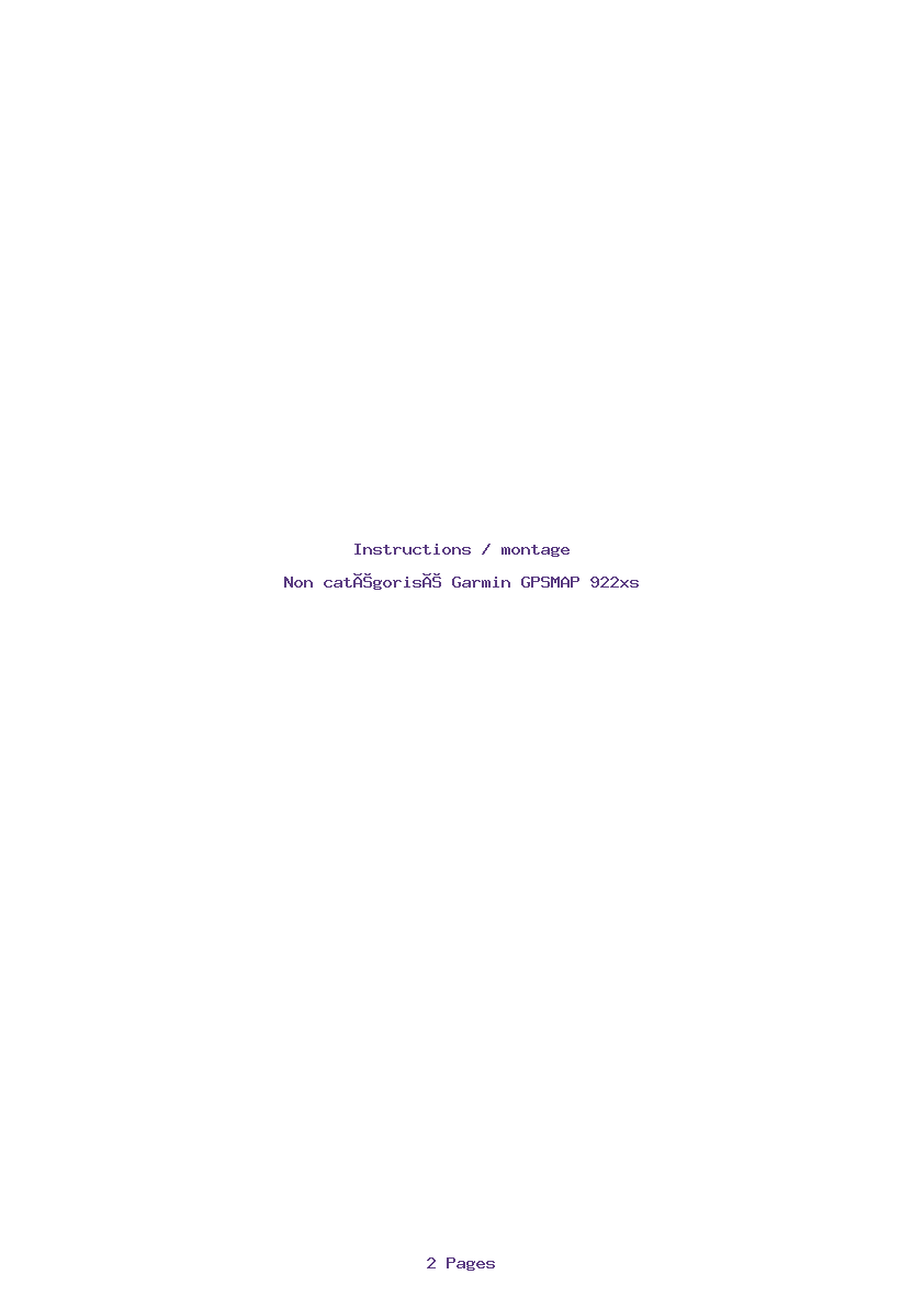 Page 1 de la notice Instructions / montage Garmin GPSMAP 922xs