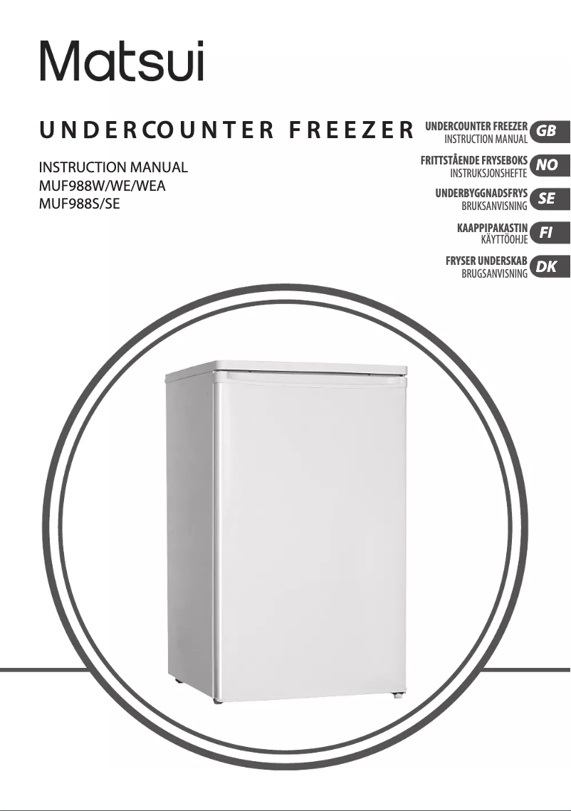 Page 1 de la notice Manuel utilisateur Matsui MUF988WEA