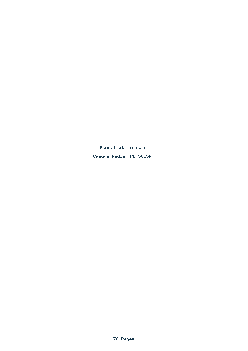 Page 1 de la notice Manuel utilisateur Nedis HPBT5055WT