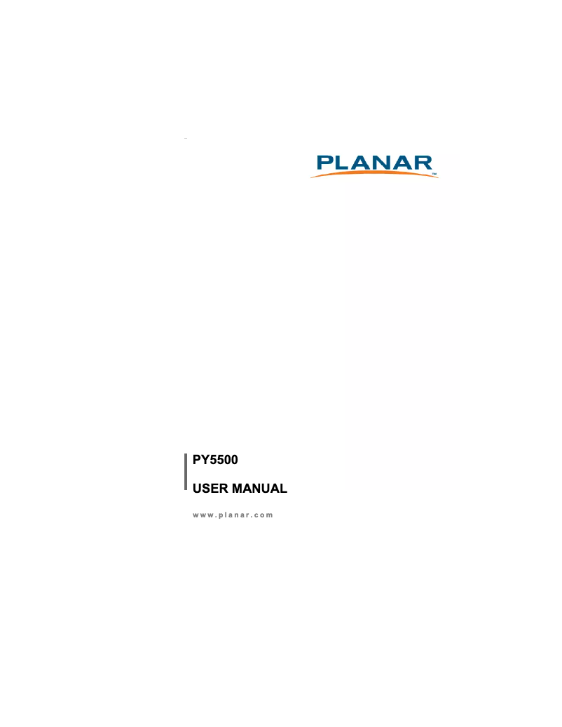 Page 1 de la notice Manuel utilisateur Planar PY5500