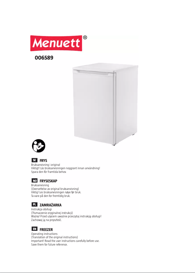 Page 1 de la notice Manuel utilisateur Menuett 006-589