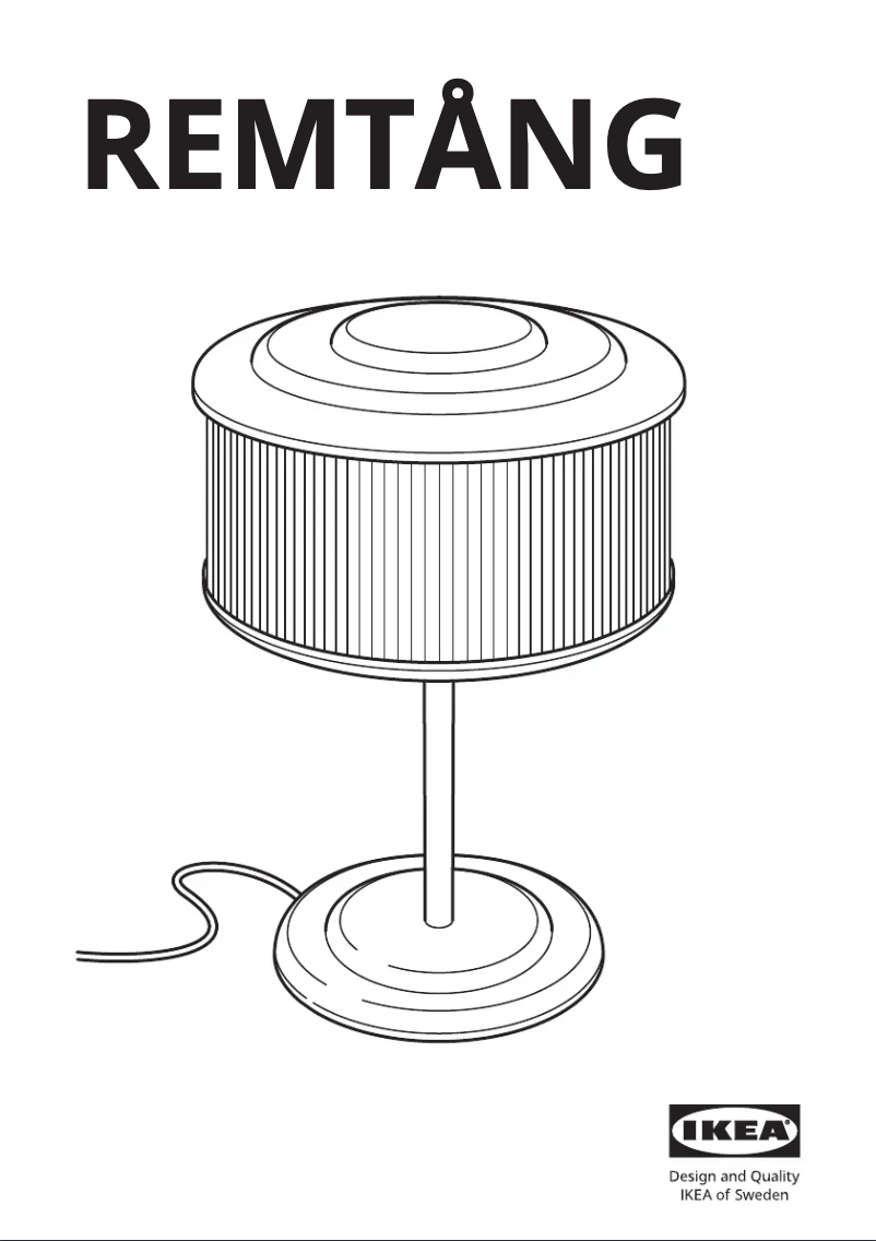 Image de la première page du manuel de l'appareil REMTÅNG 905.664.09