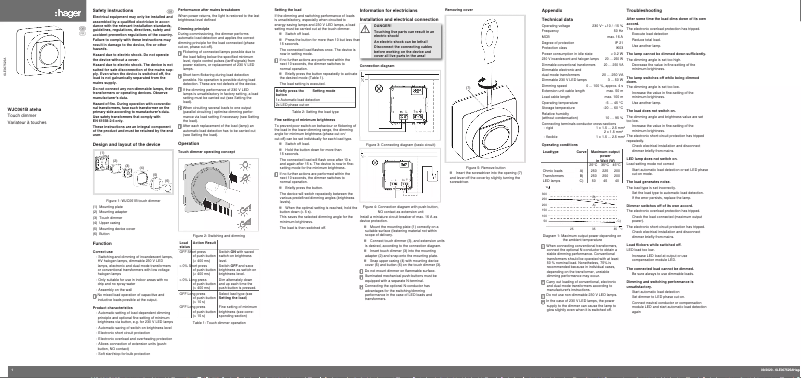 Page 1 de la notice Manuel utilisateur Hager WJC061B