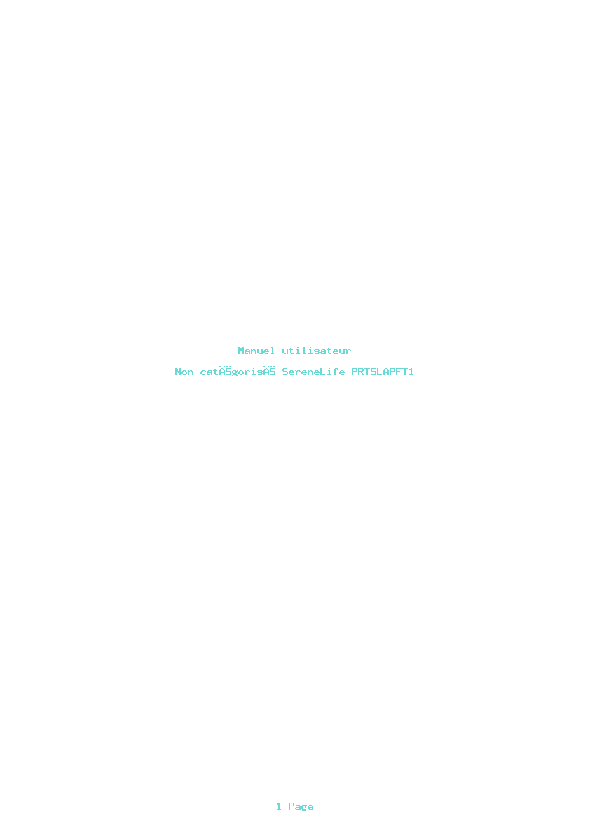 Page 1 de la notice Manuel utilisateur SereneLife PRTSLAPFT1