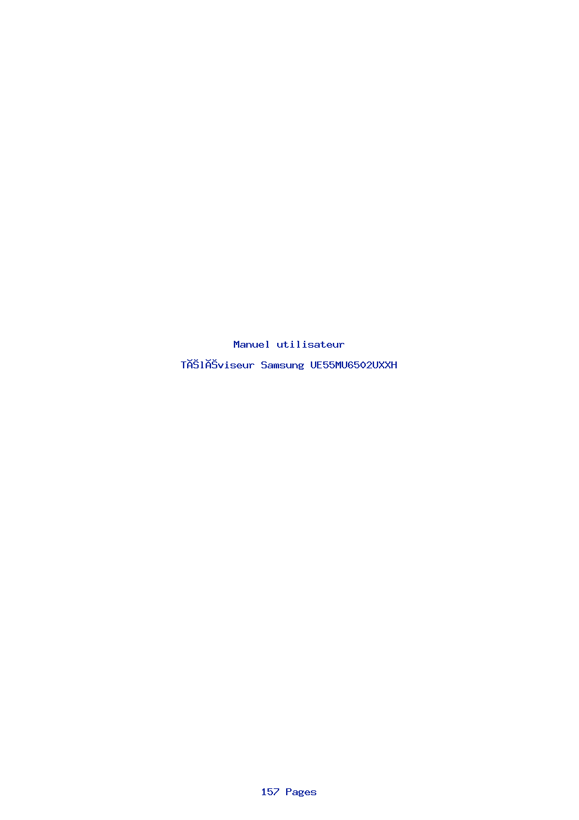 Page 1 de la notice Manuel utilisateur Samsung UE55MU6502UXXH