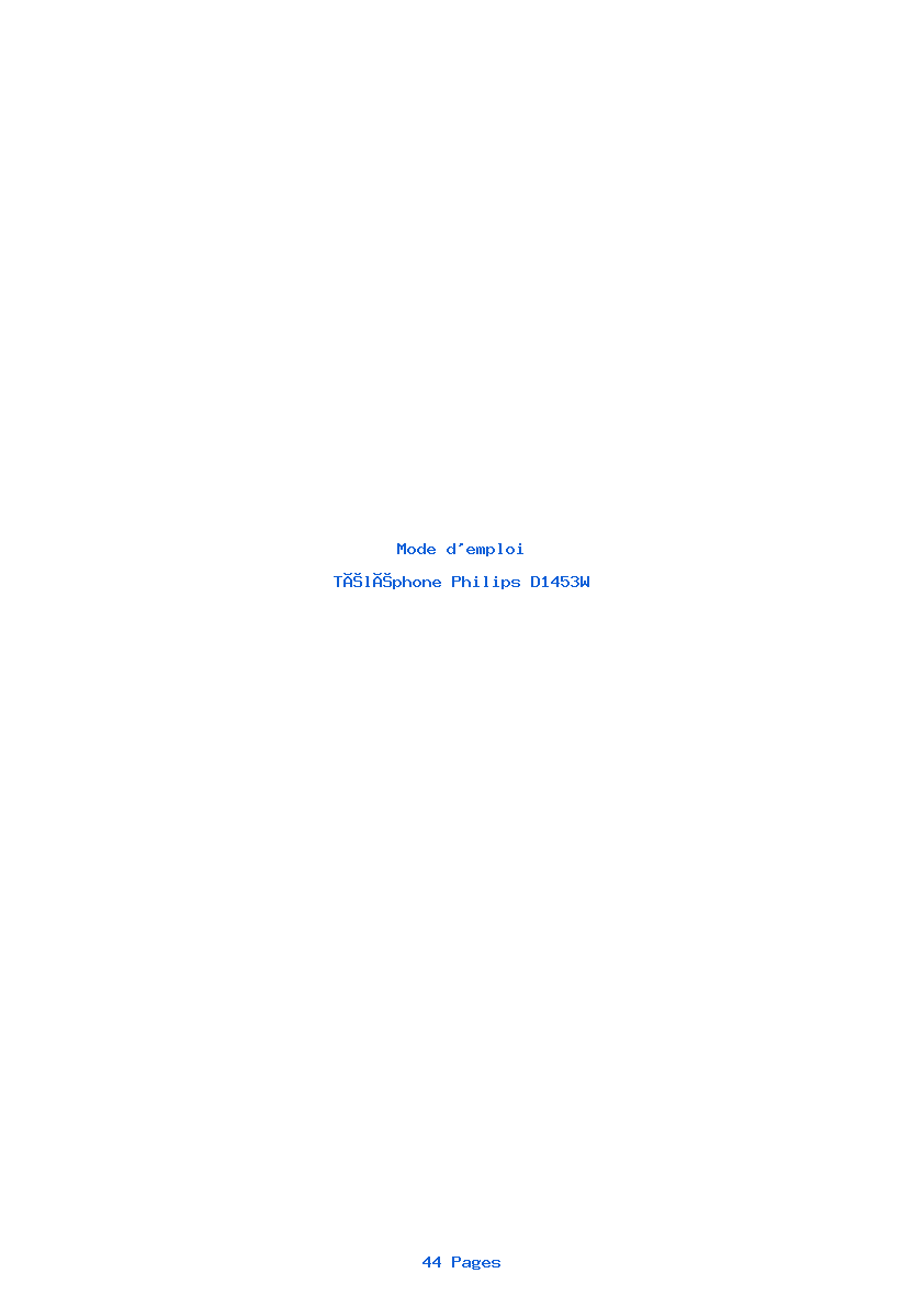 Page 1 de la notice Mode d'emploi Philips D1453W