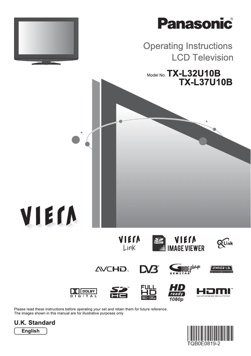 Page 1 de la notice Manuel utilisateur Panasonic Viera TX-L32U10B