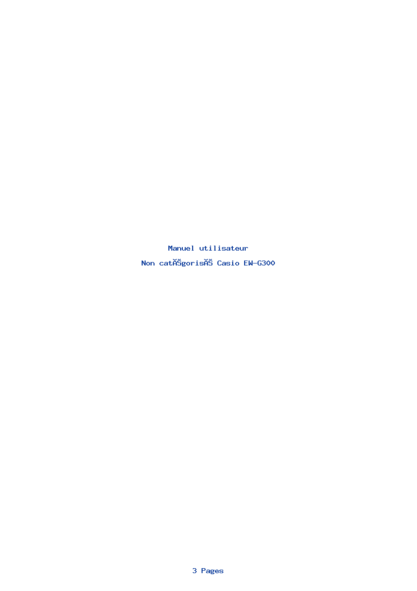 Page 1 de la notice Manuel utilisateur Casio EW-G300