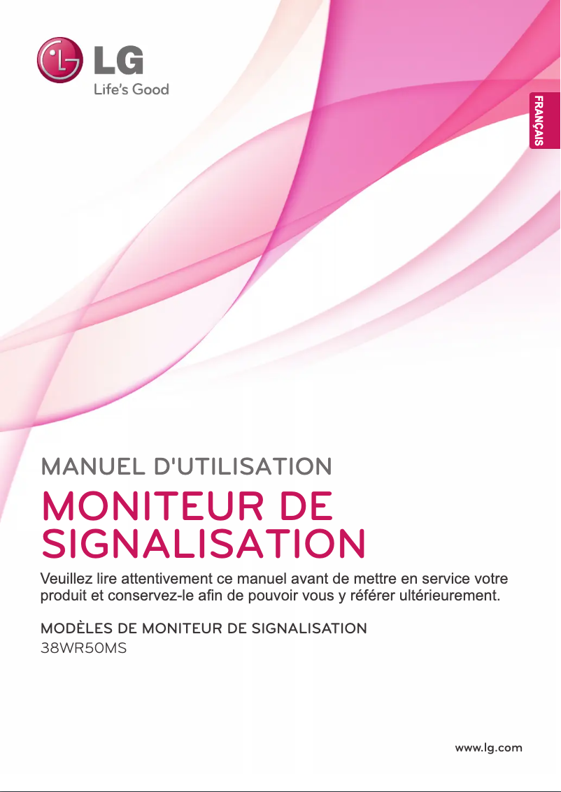 Page 1 de la notice Manuel utilisateur LG 38WR50MS