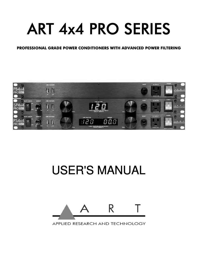 Page 1 de la notice Manuel utilisateur ART ART 4x4 PRO SERIES