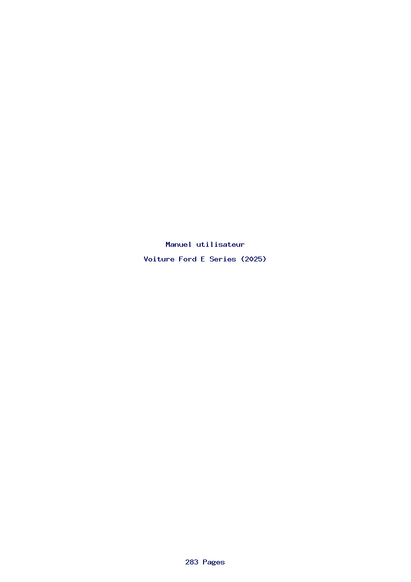 Page 1 de la notice Manuel utilisateur Ford E Series (2025)