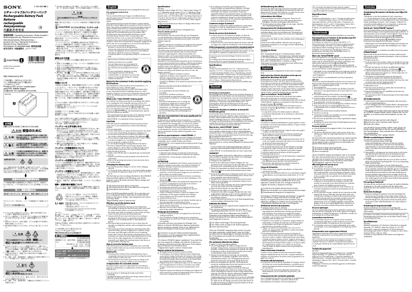 Page n°1 - Manuel utilisateur Sony NP-F970