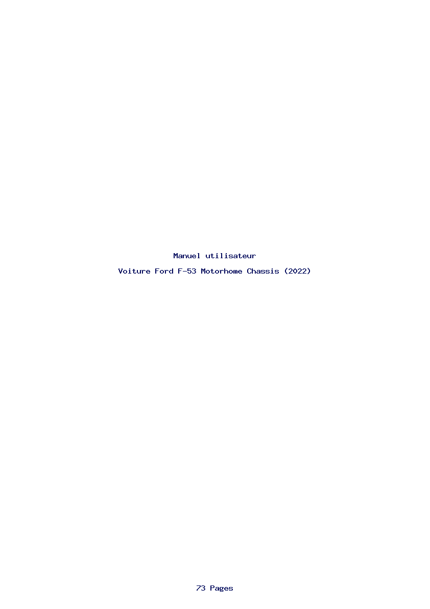 Page 1 de la notice Manuel utilisateur Ford F-53 Motorhome Chassis (2022)