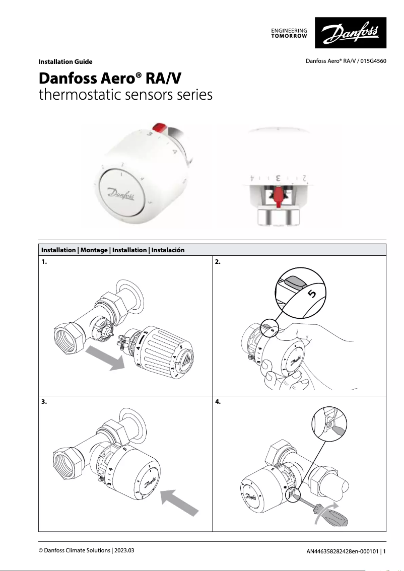Page 1 of the manual User Manual Danfoss Aero RA/V