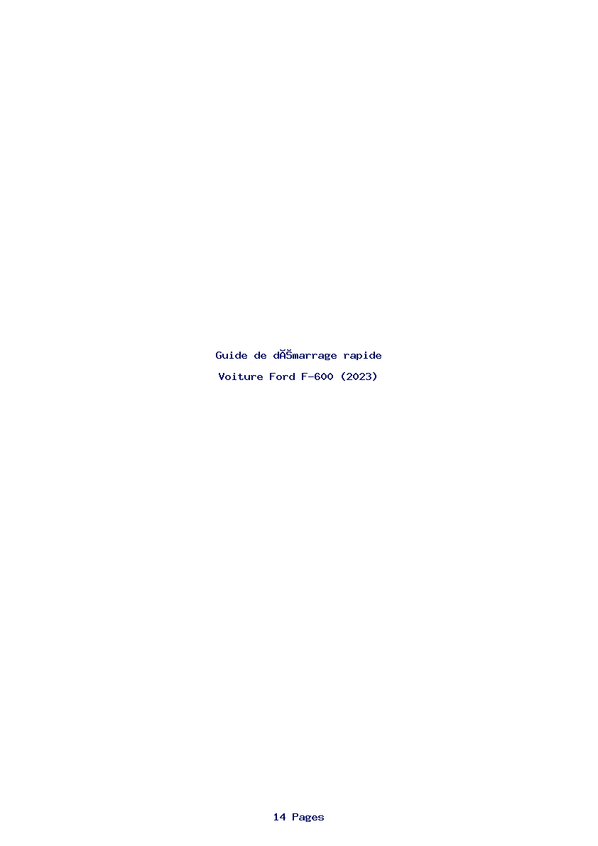 Image de la première page du manuel de l'appareil F-600 (2023)