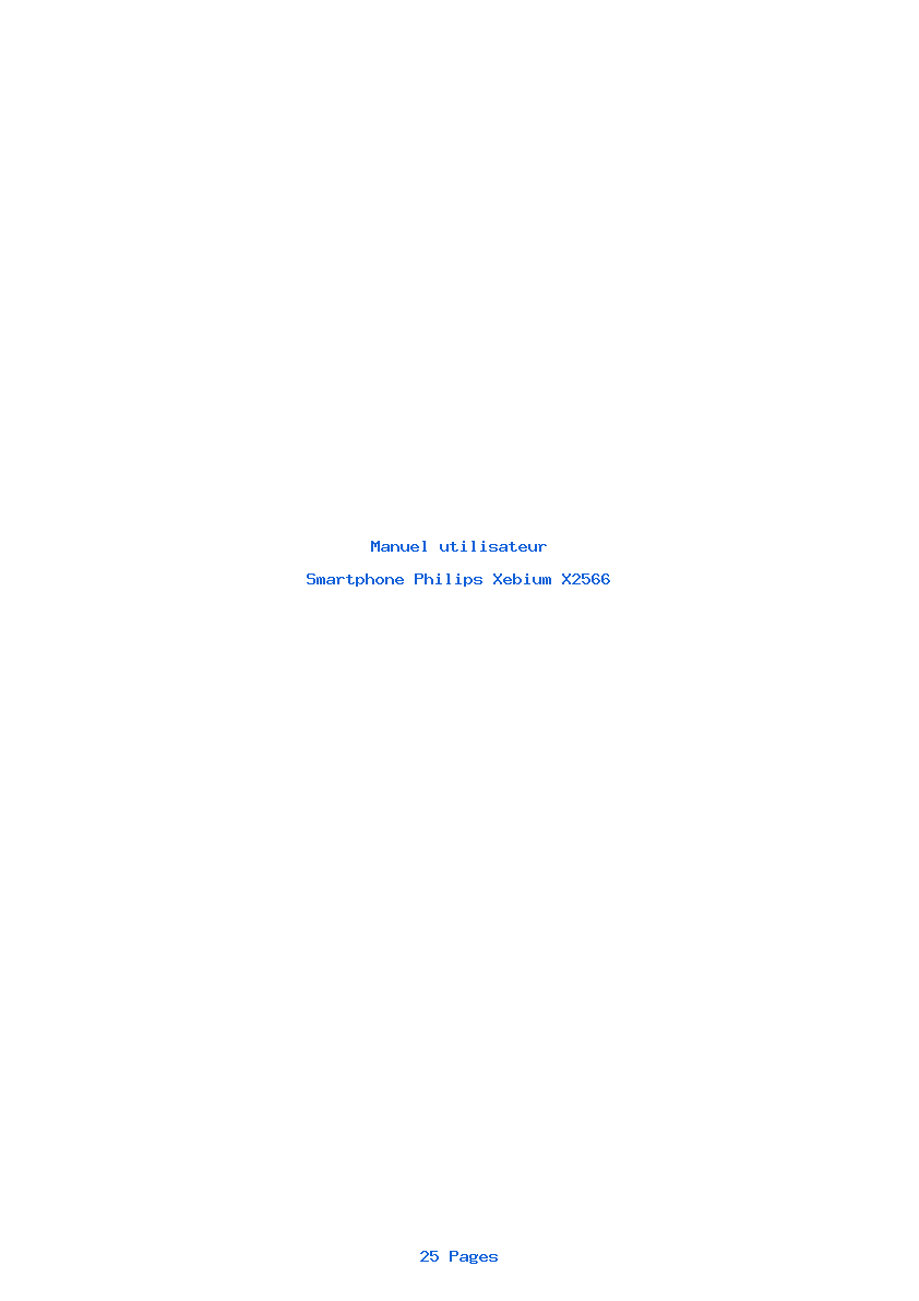 Page 1 de la notice Manuel utilisateur Philips Xebium X2566