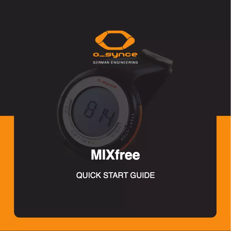 Page 1 of the manual User Manual O-Synce Mix Free