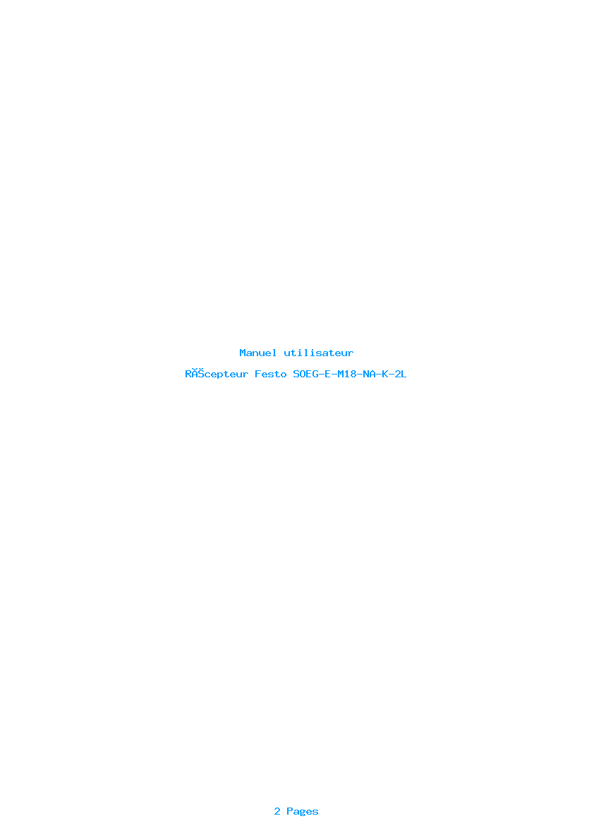 Page 1 de la notice Manuel utilisateur Festo SOEG-E-M18-NA-K-2L