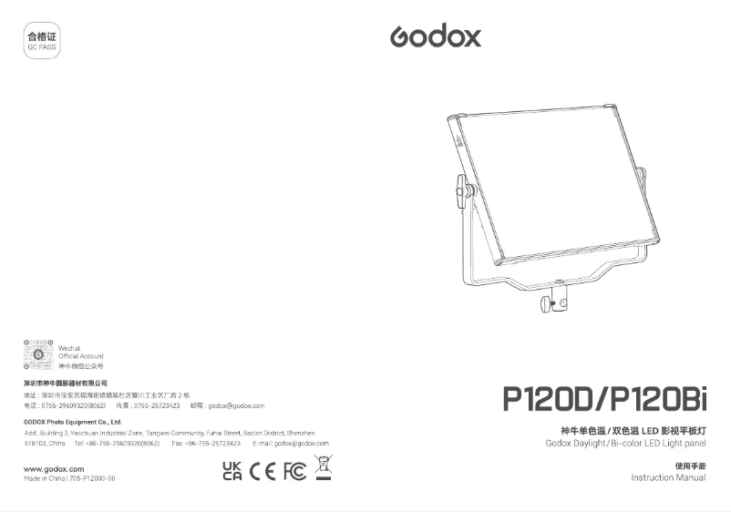 Page 1 de la notice Manuel utilisateur Godox P120D