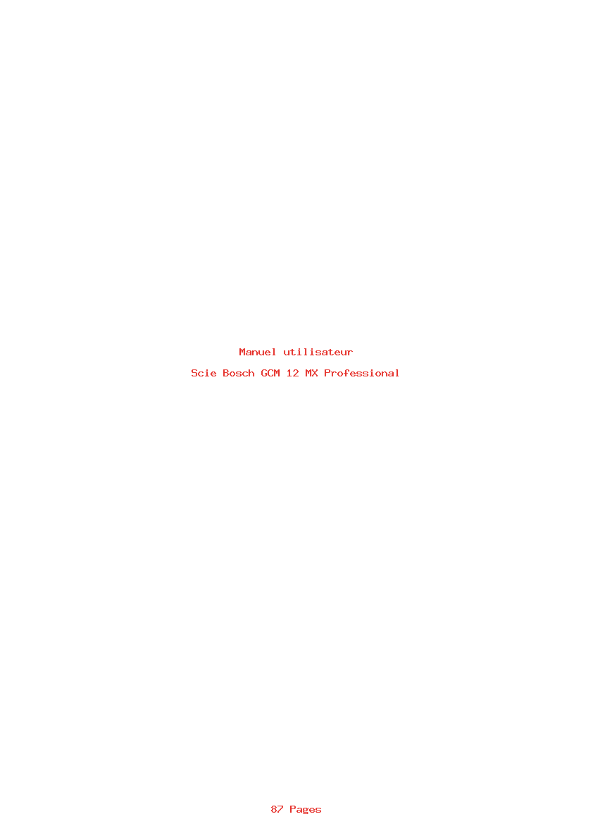 Page 1 de la notice Manuel utilisateur Bosch GCM 12 MX Professional
