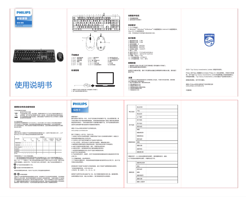 Página 1 del manual Guía de inicio rápido Philips 2000 series SPT6207BL