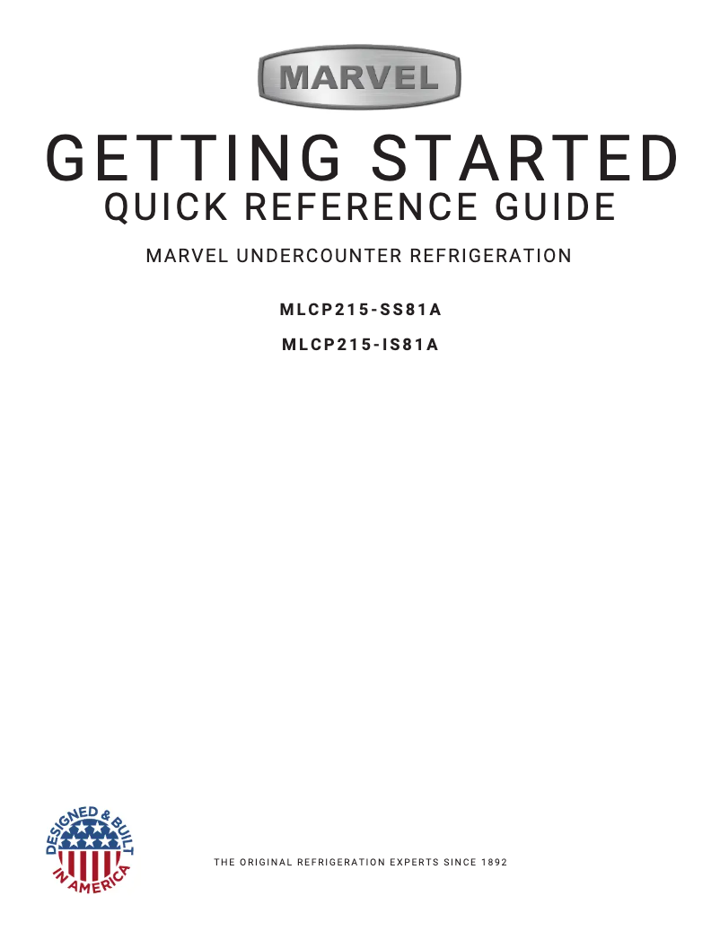 Page 1 de la notice Guide de démarrage rapide Marvel MLCP215-IS81A