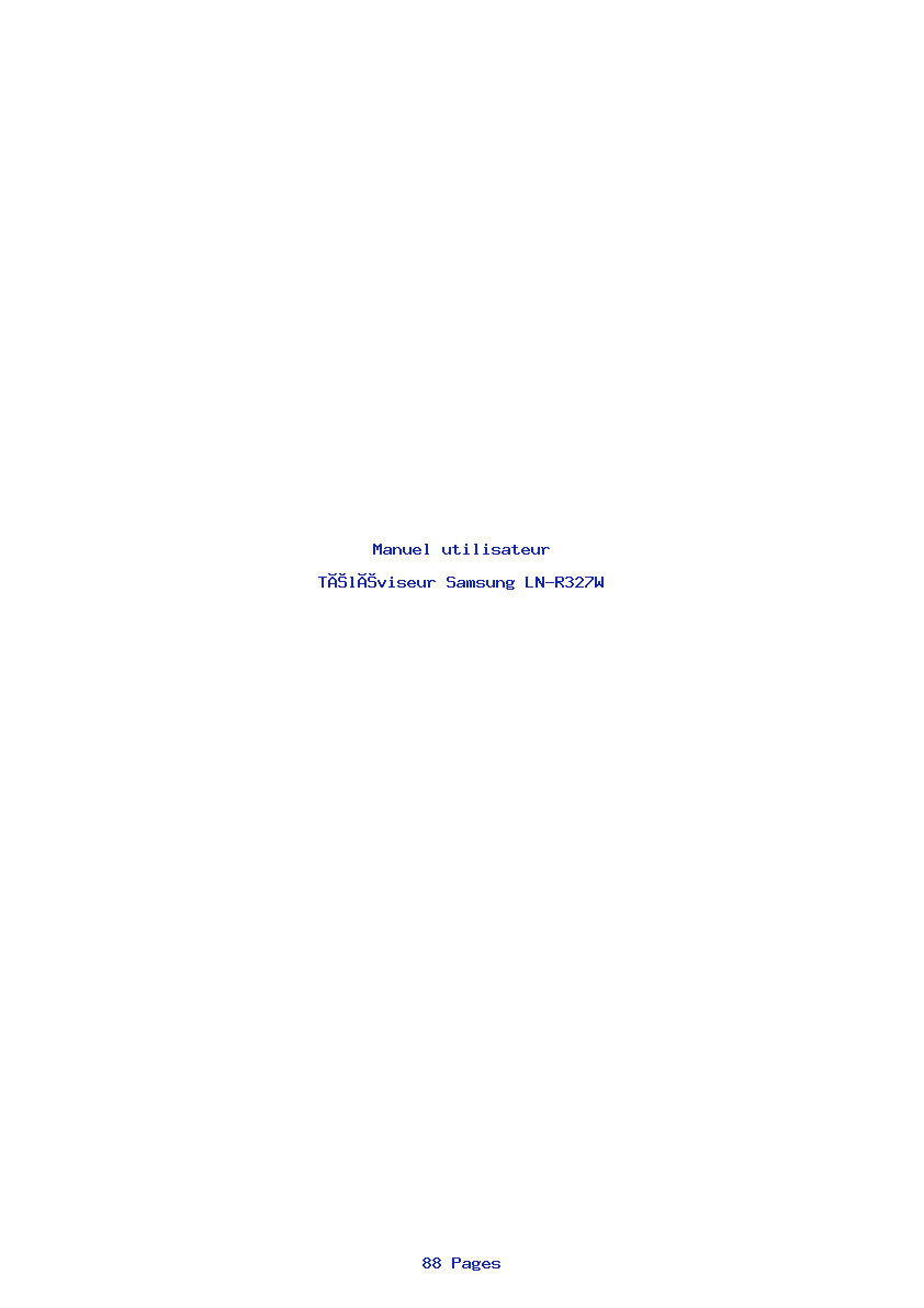 Page 1 de la notice Manuel utilisateur Samsung LN-R327W