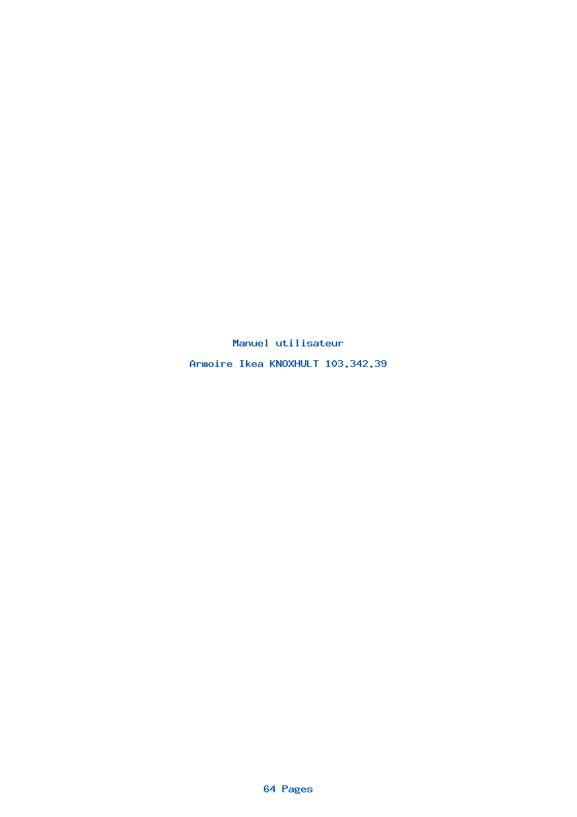 Page 1 de la notice Manuel utilisateur Ikea KNOXHULT 103.342.39