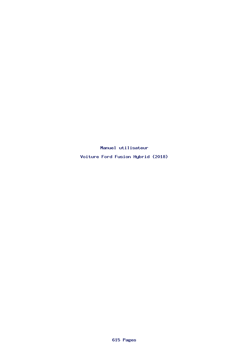 Page 1 de la notice Manuel utilisateur Ford Fusion Hybrid (2018)