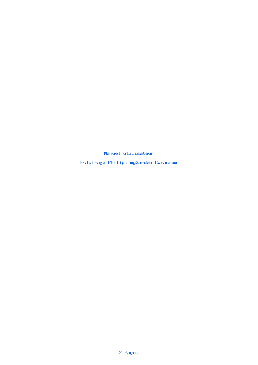 Page 1 de la notice Manuel utilisateur Philips myGarden Curassow