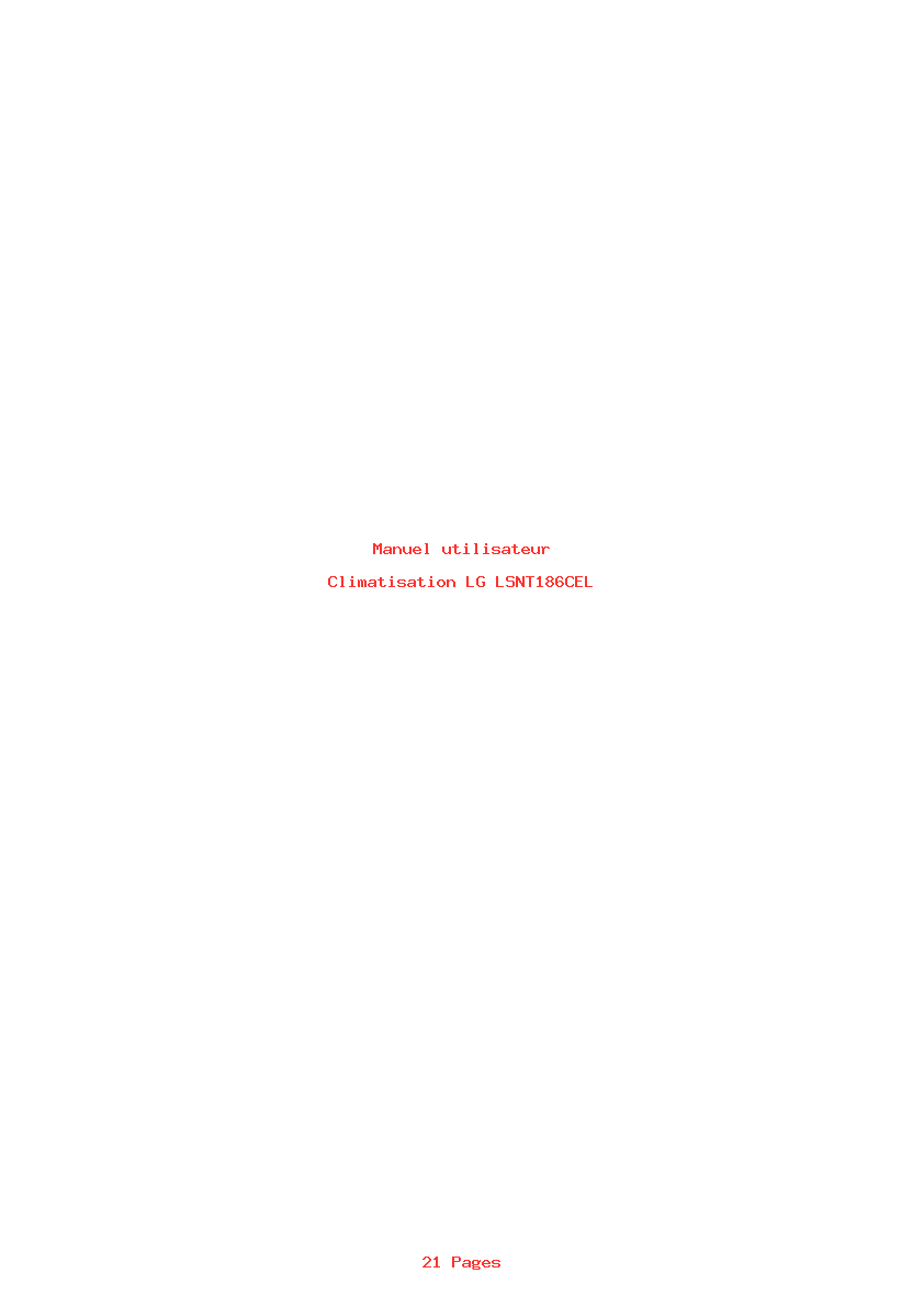 Page 1 de la notice Manuel utilisateur LG LSNT186CEL