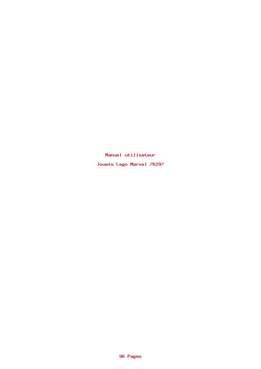 Page 1 de la notice Manuel utilisateur Lego Marvel 76297